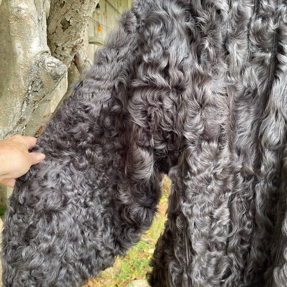 Rocker Reversible Goat Fur & Leather Mink Trim Coat From Germany No Monogram - Picture 10 of 10